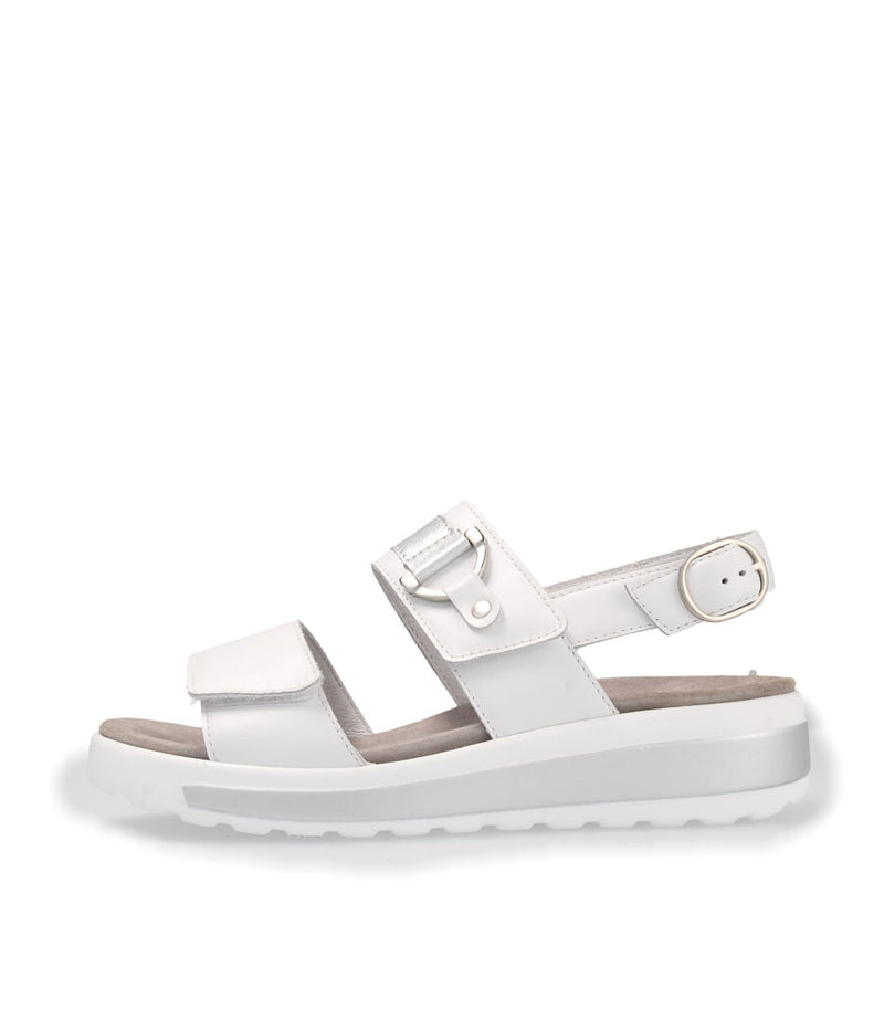 Semler Fashionable White/Silver Wedge Sandals