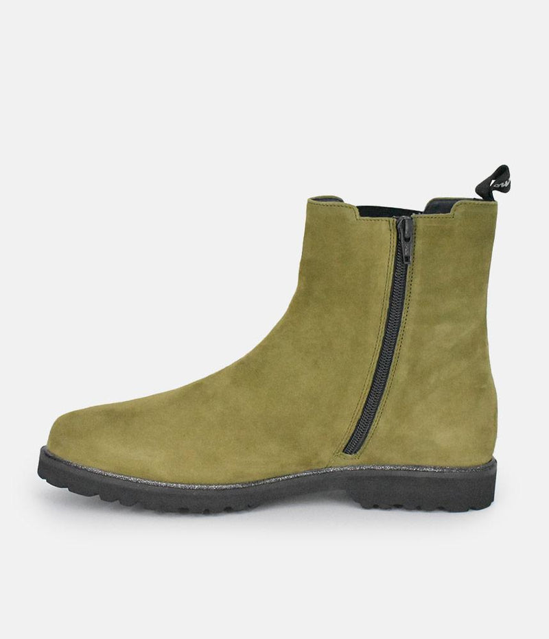 Sioux Premium Green Suede Ankle Boots