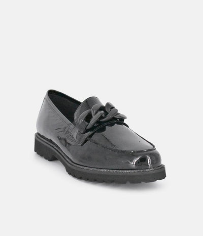 Sioux Luxe Black Patent Link Loafer