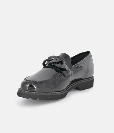 Sioux Luxe Black Patent Link Loafer