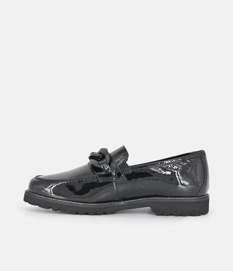 Sioux Luxe Black Patent Link Loafer