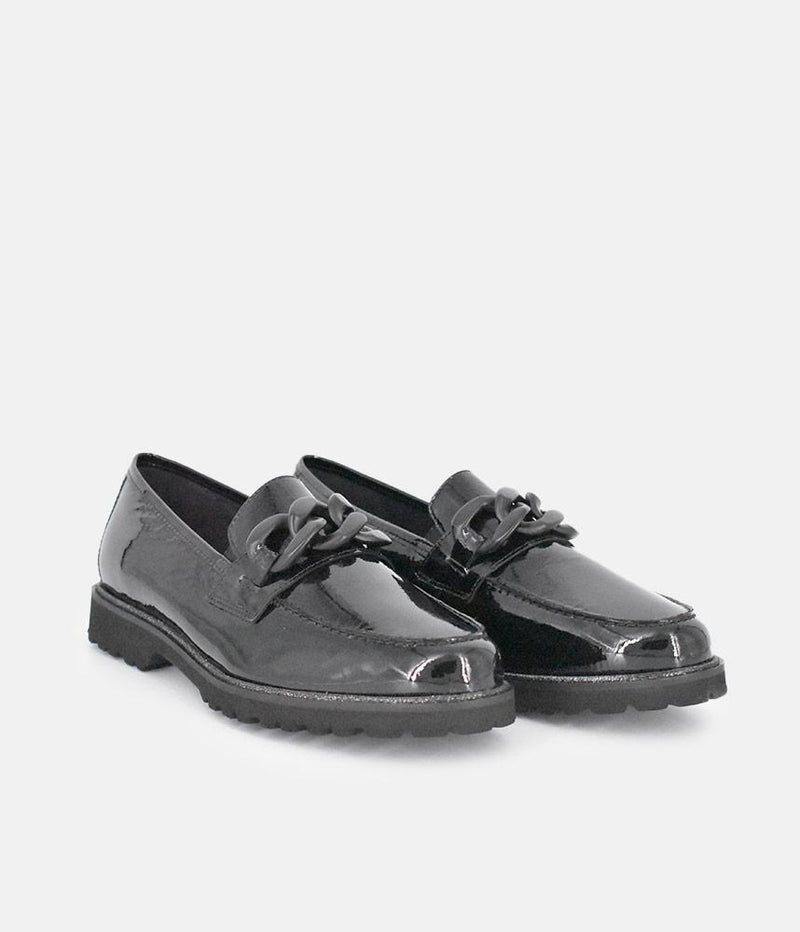 Sioux Luxe Black Patent Link Loafer