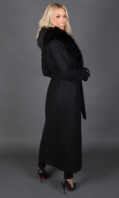 So Fancy Belted Coat - Black