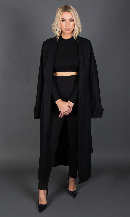 So Fancy Belted Coat - Black