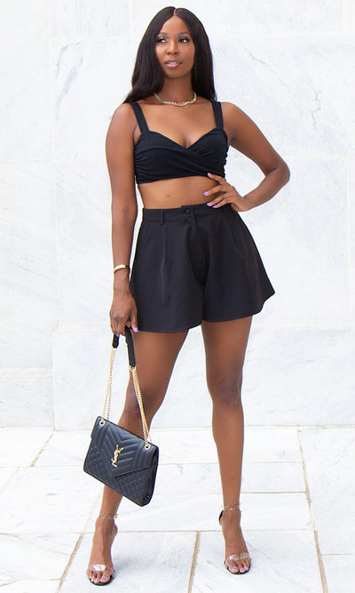 Sophie Flare Shorts - Black