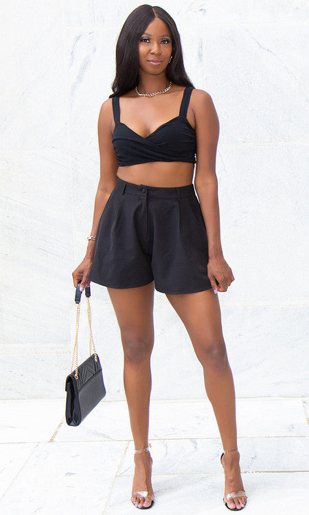 Sophie Flare Shorts - Black