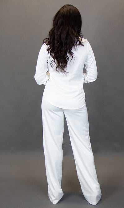 Stella Satin Pants - White