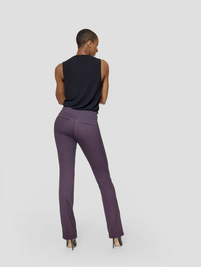 Tall Michelle Houndstooth /Burgundy Reversible Bootcut Pant (FINAL SALE)