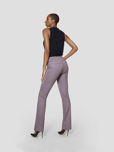 Tall Michelle Houndstooth /Burgundy Reversible Bootcut Pant (FINAL SALE)