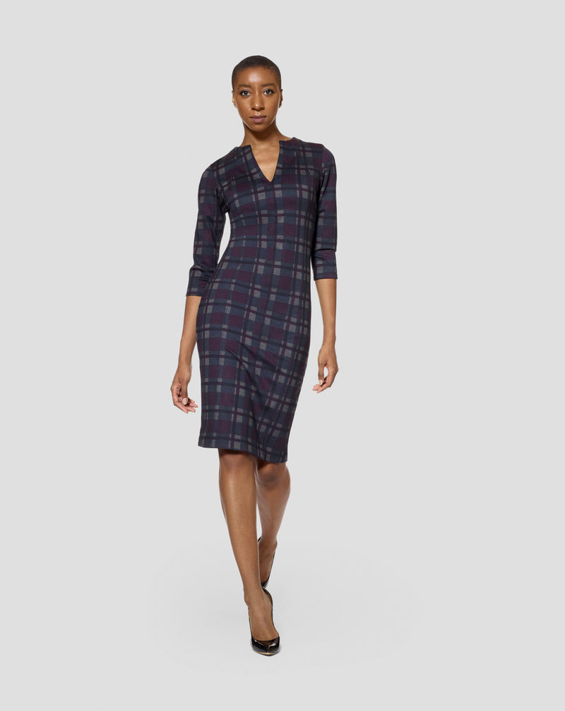 Tall Geena Plaid /Black Reversible Dress