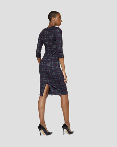 Tall Geena Plaid /Black Reversible Dress