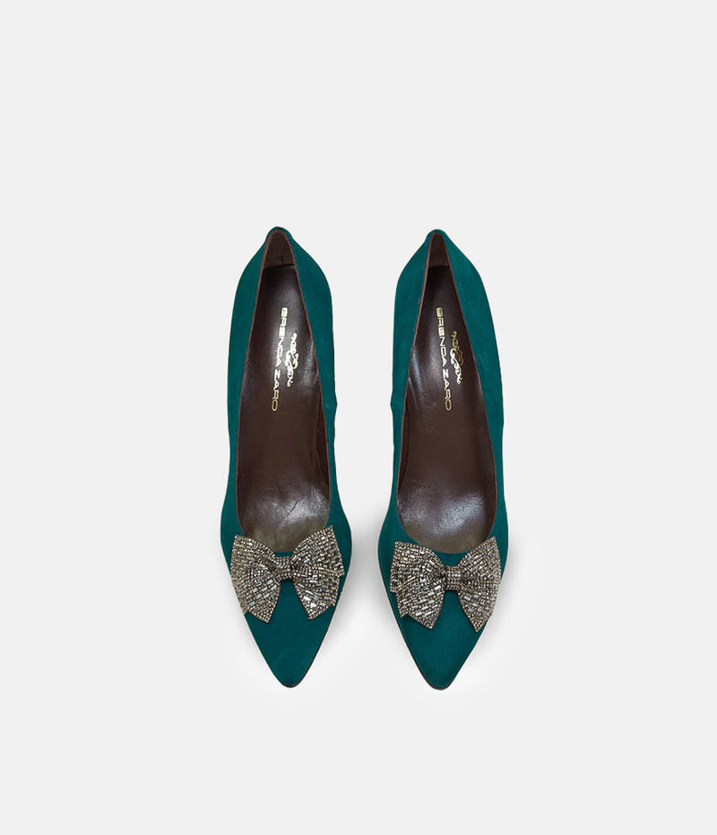 Brenda Zaro Glamorous Green Bow Heels