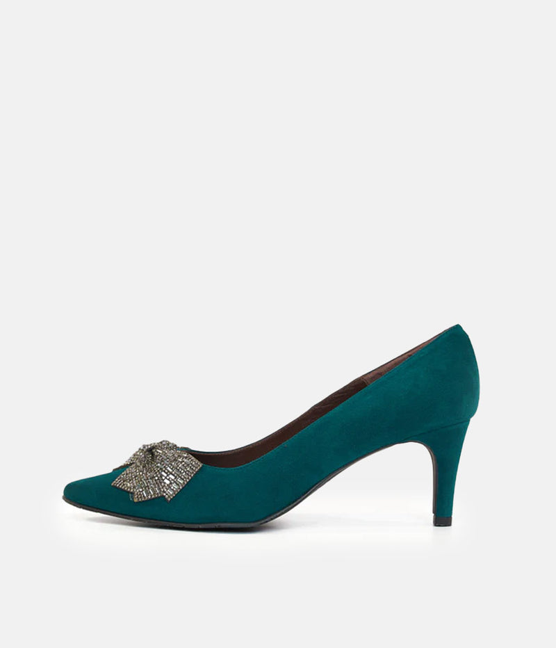 Brenda Zaro Glamorous Green Bow Heels