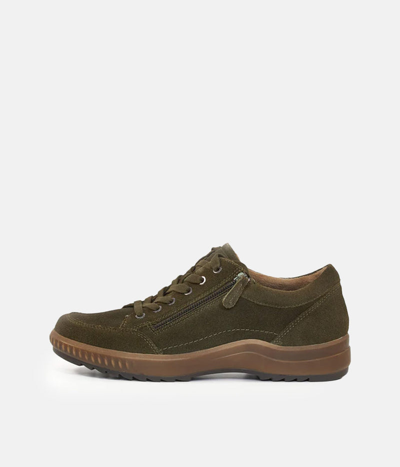 Tamaris Low Top Khaki Green Comfort Trainers