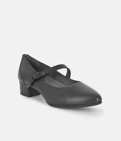 Tamaris Classic Black Mary Jane Low Block Heels