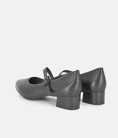 Tamaris Classic Black Mary Jane Low Block Heels