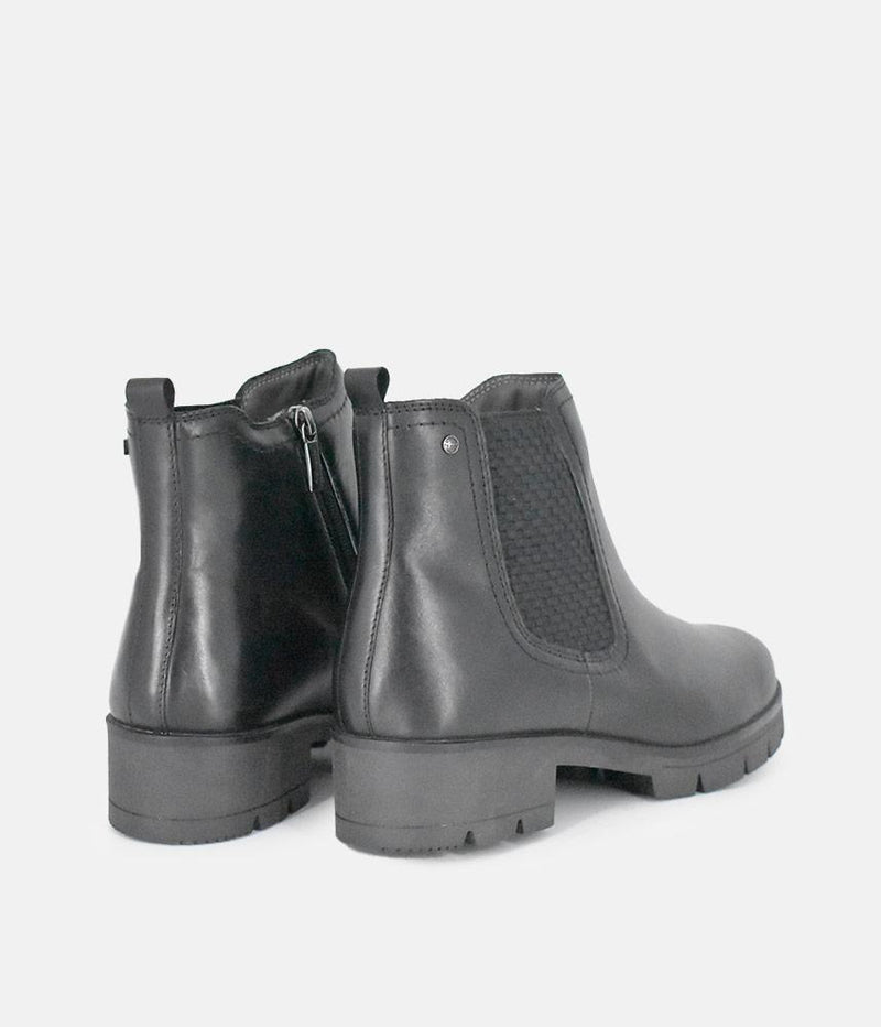 Tamaris Chelsea Style Black Leather Ankle Boots