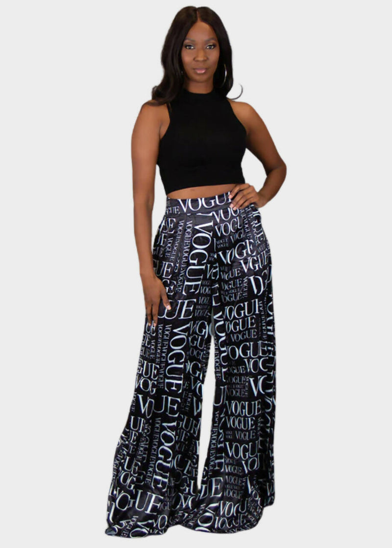 Go With the Flow Palazzo Pants - Black Vogue