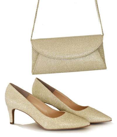 Glamorous Gold Glitter Heels