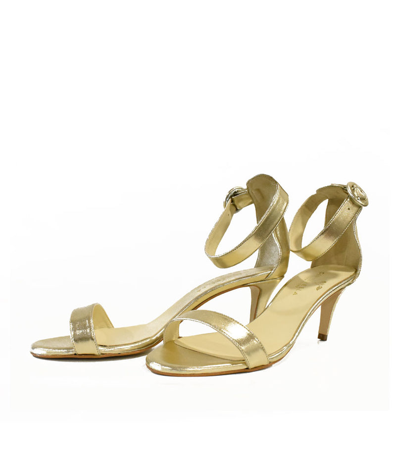 Cinderella Vegan Shoes – Barely There Metallic Gold Sandals
