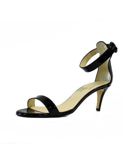 Cinderella Vegan Shoes – Barely There Black Patent Sandals