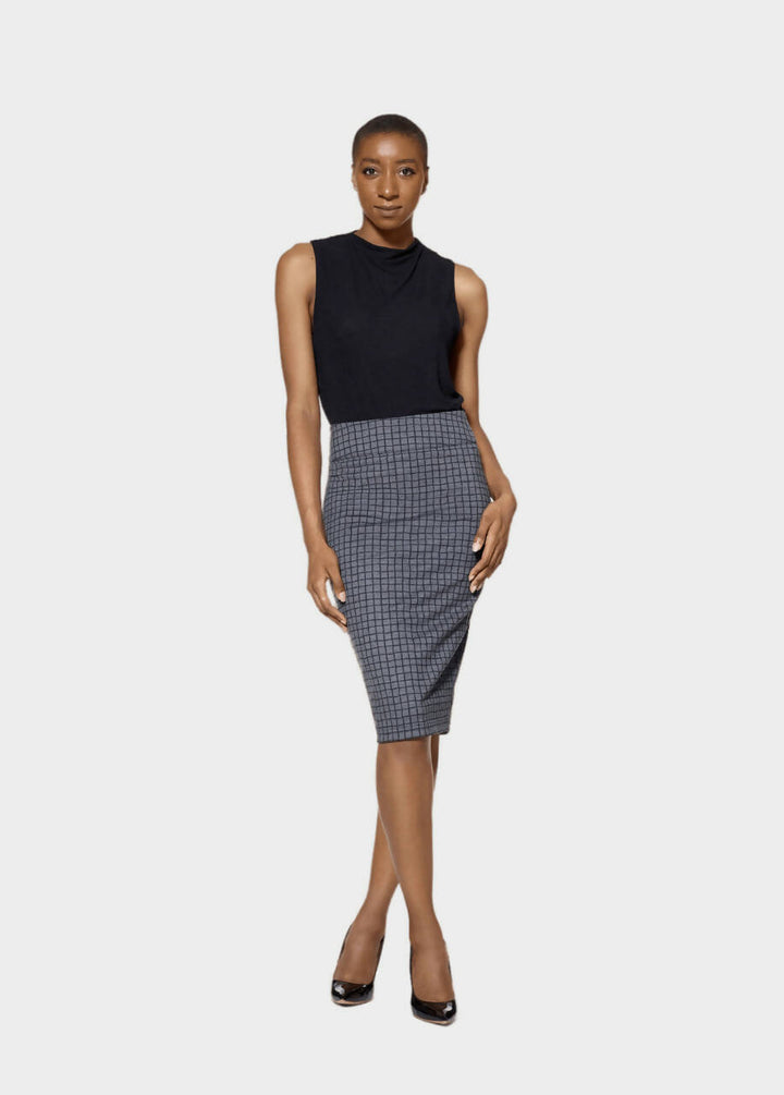 Tall Reversible Uma Plaid/Black Skirt