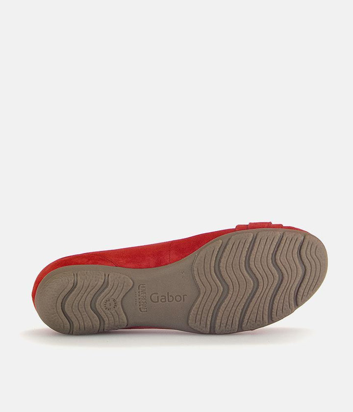 Gabor Stylish Red Suede Ballet Flats
