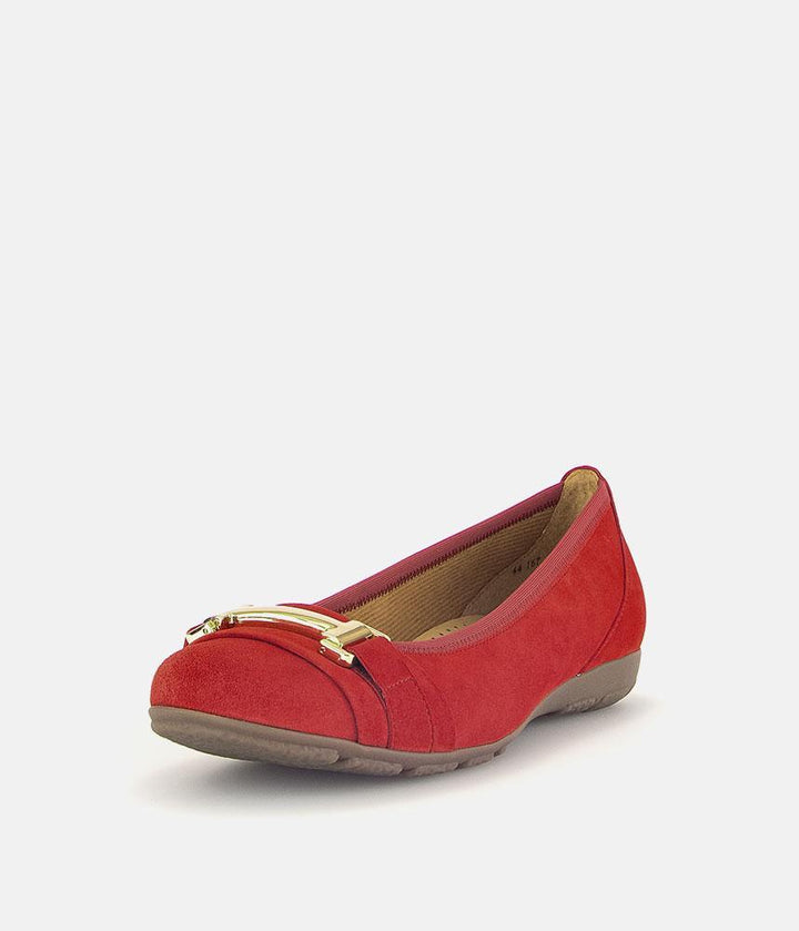 Gabor Stylish Red Suede Ballet Flats