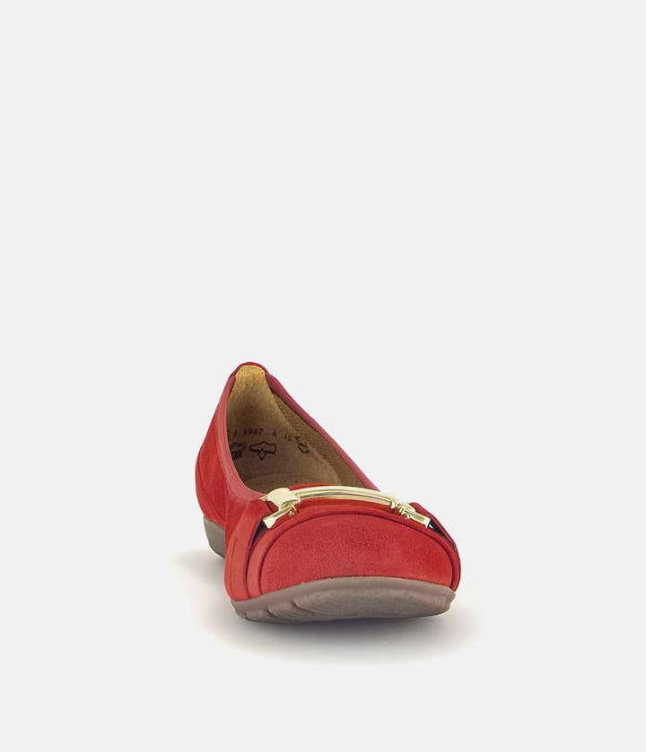 Gabor Stylish Red Suede Ballet Flats