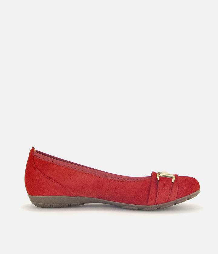 Gabor Stylish Red Suede Ballet Flats
