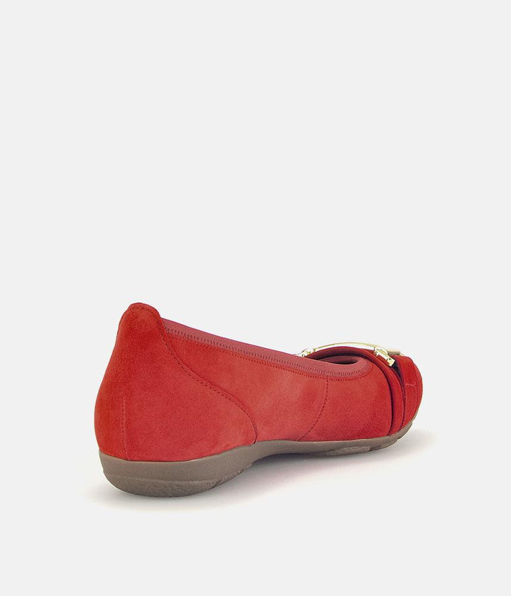 Gabor Stylish Red Suede Ballet Flats