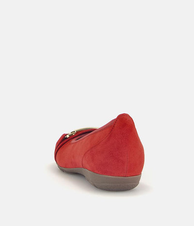 Gabor Stylish Red Suede Ballet Flats