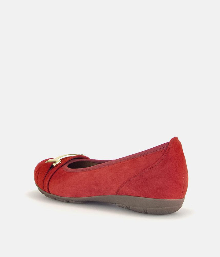 Gabor Stylish Red Suede Ballet Flats