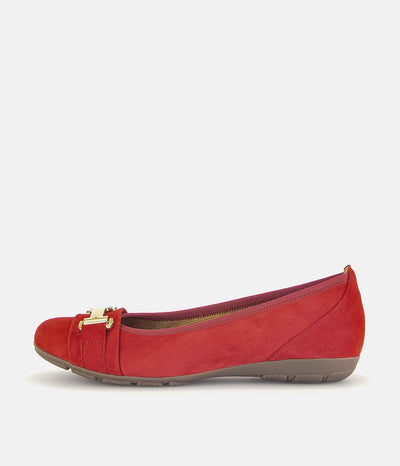 Gabor Stylish Red Suede Ballet Flats