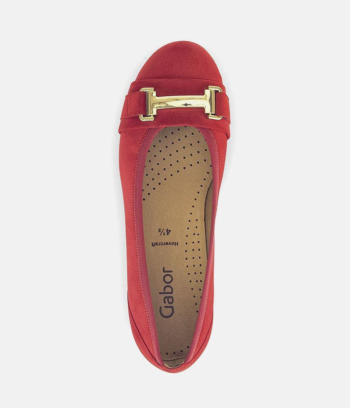 Gabor Stylish Red Suede Ballet Flats