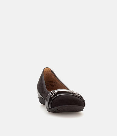 Gabor Stylish Black Leather/Suede Ballet Flats
