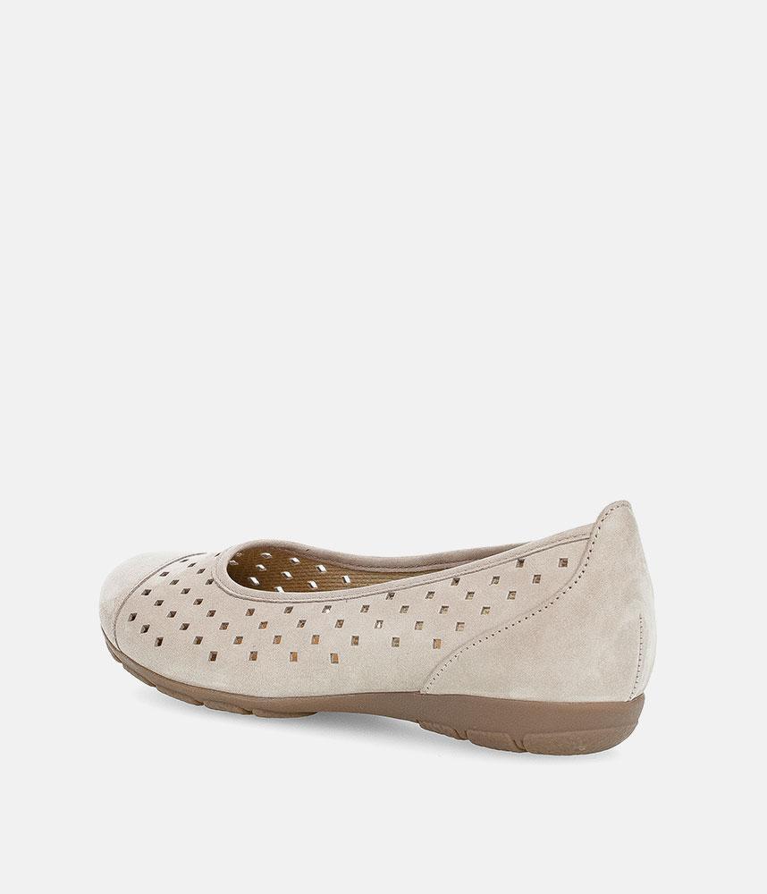 Gabor Versatile Beige Laser Cut Ballerina