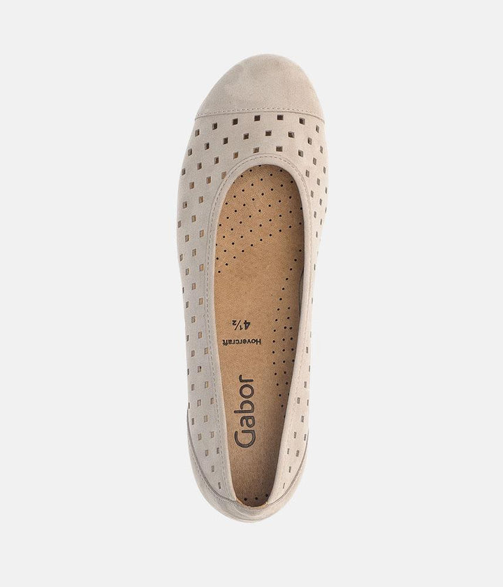 Gabor Versatile Beige Laser Cut Ballerina