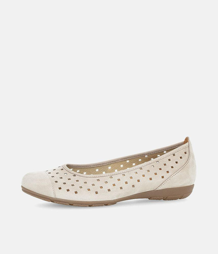 Gabor Versatile Beige Laser Cut Ballerina