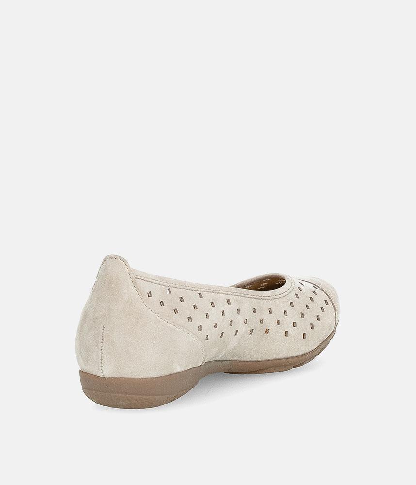 Gabor Versatile Beige Laser Cut Ballerina
