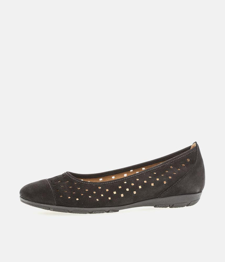 Gabor Versatile Black Laser Cut Ballerina