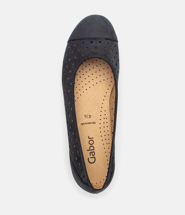 Gabor Versatile Black Laser Cut Ballerina