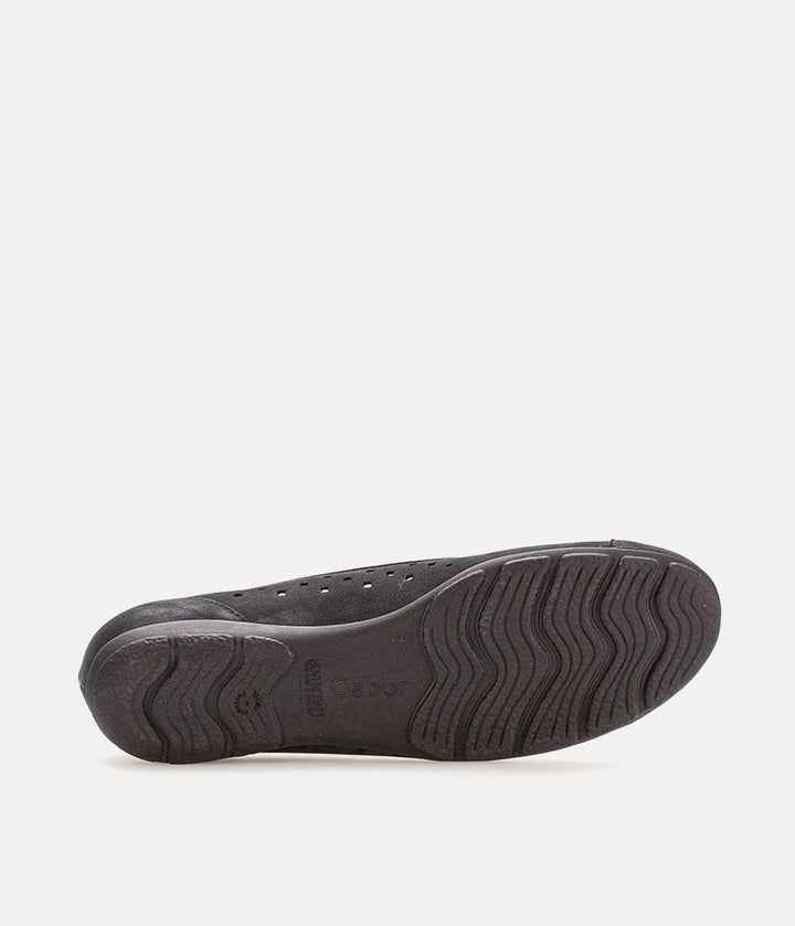 Gabor Versatile Black Laser Cut Ballerina