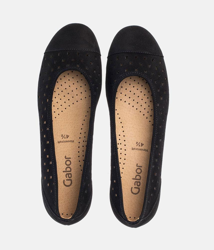 Gabor Versatile Black Laser Cut Ballerina