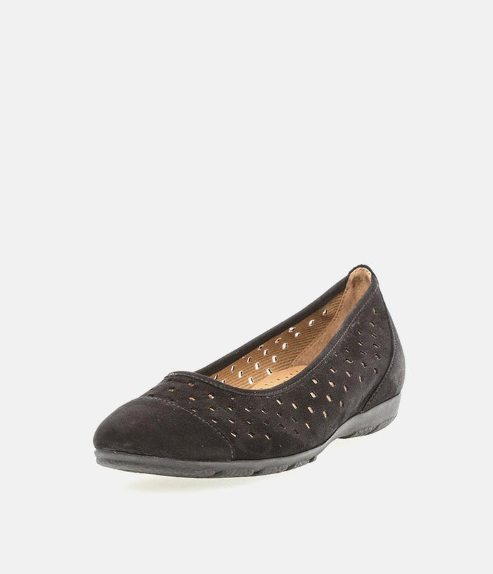 Gabor Versatile Black Laser Cut Ballerina