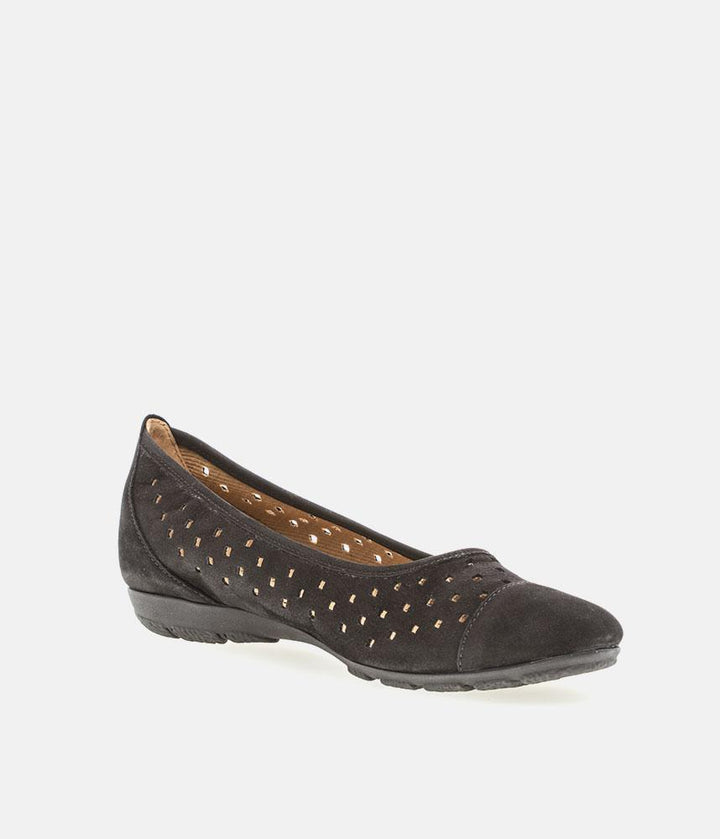 Gabor Versatile Black Laser Cut Ballerina