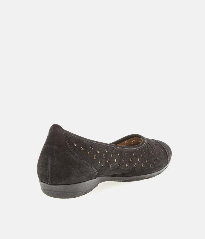 Gabor Versatile Black Laser Cut Ballerina