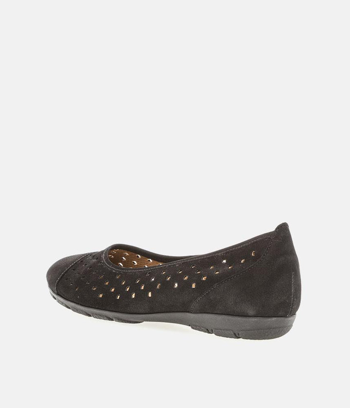Gabor Versatile Black Laser Cut Ballerina