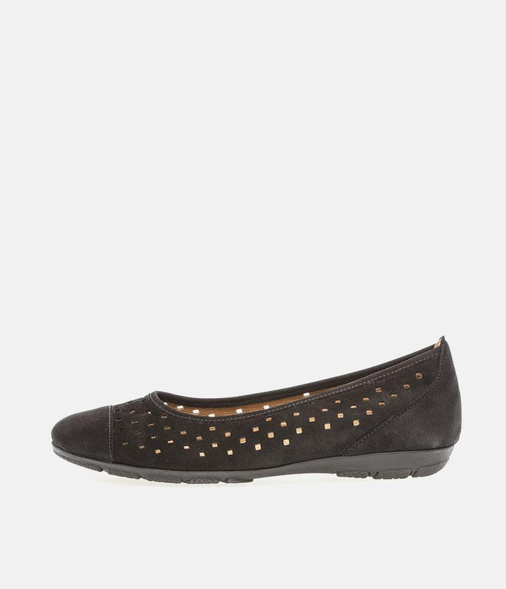 Gabor Versatile Black Laser Cut Ballerina