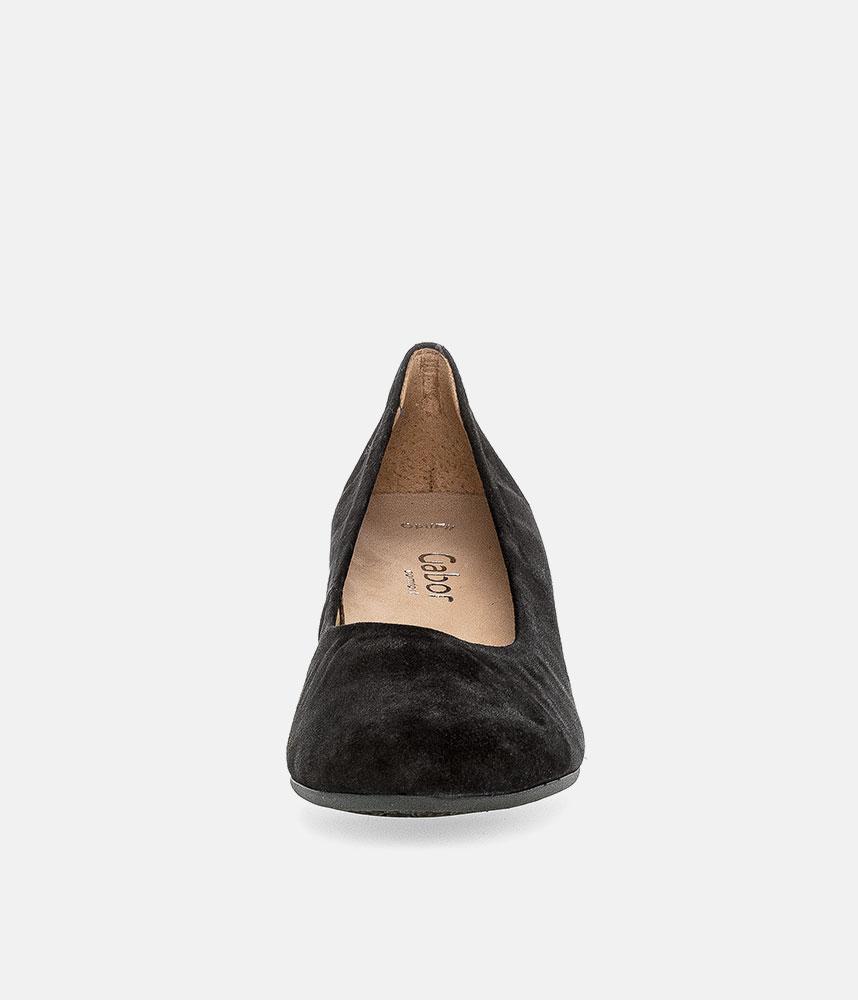 Gabor Dressy Black Suede Wide Fit Heels